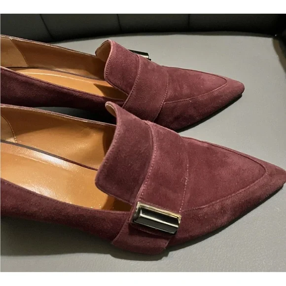 Aquatalia Maroon Suede Heels 11 M - Picture 2 of 8